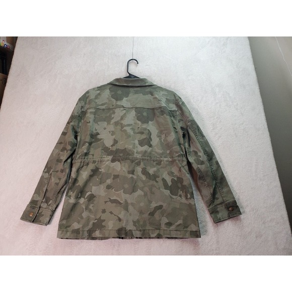 Old Navy‎ Jacket Womens Small Green Camo Print Long Sleeve Collared Button Front - Picture 2 of 10
